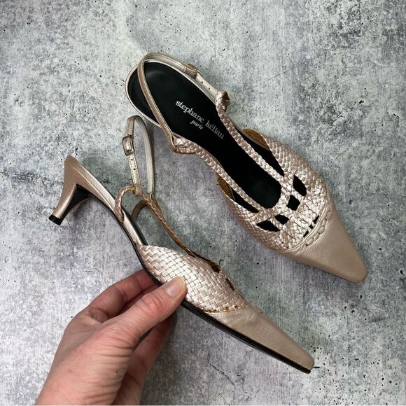 Stephane Kelian Rose Gold Slingbacks - Picture 1 of 6